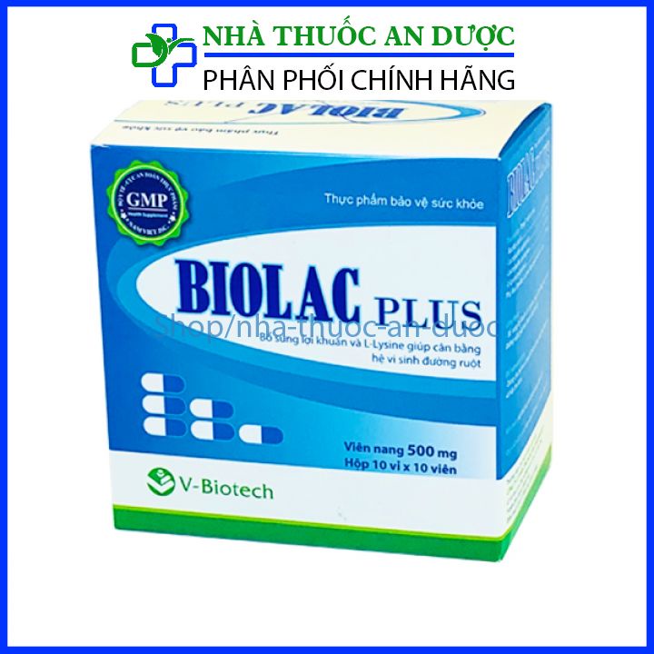 Men tiêu hóa Biolac Plus tăng cường hệ tiêu hóa , giảm đau bụng đầy hơi hộp 100 viên