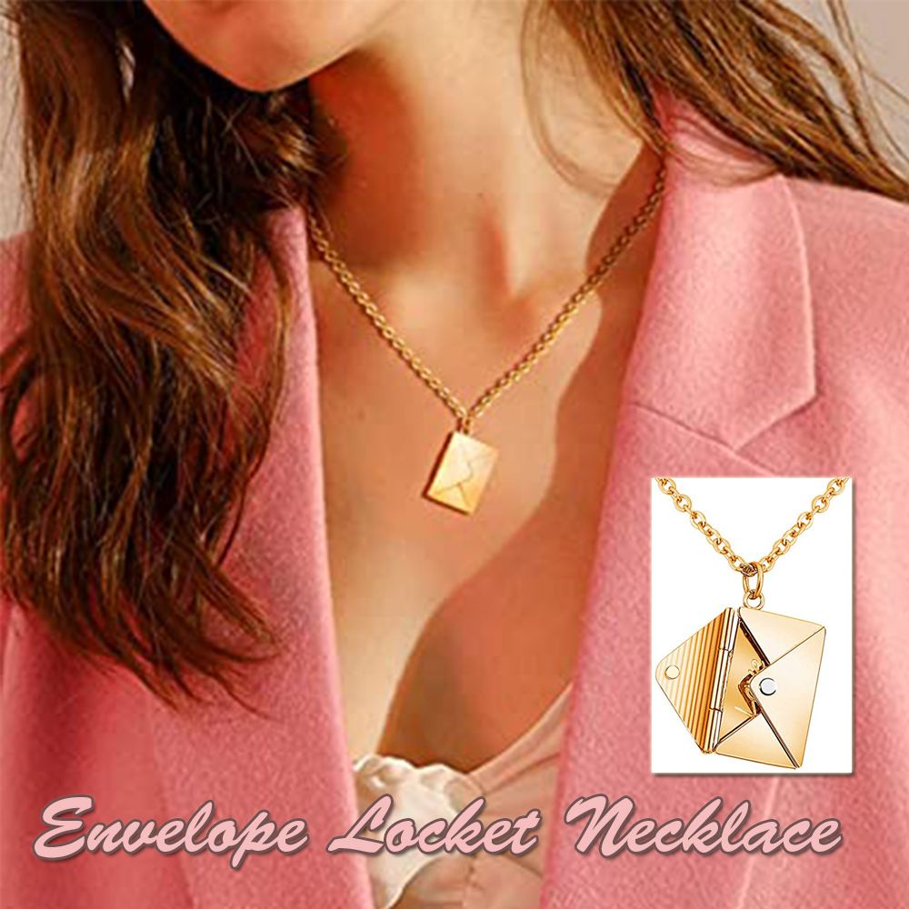 Vòng cổ Mặt Hình Phong Thư Khắc Chữ Love Phong Cách Thời Trang