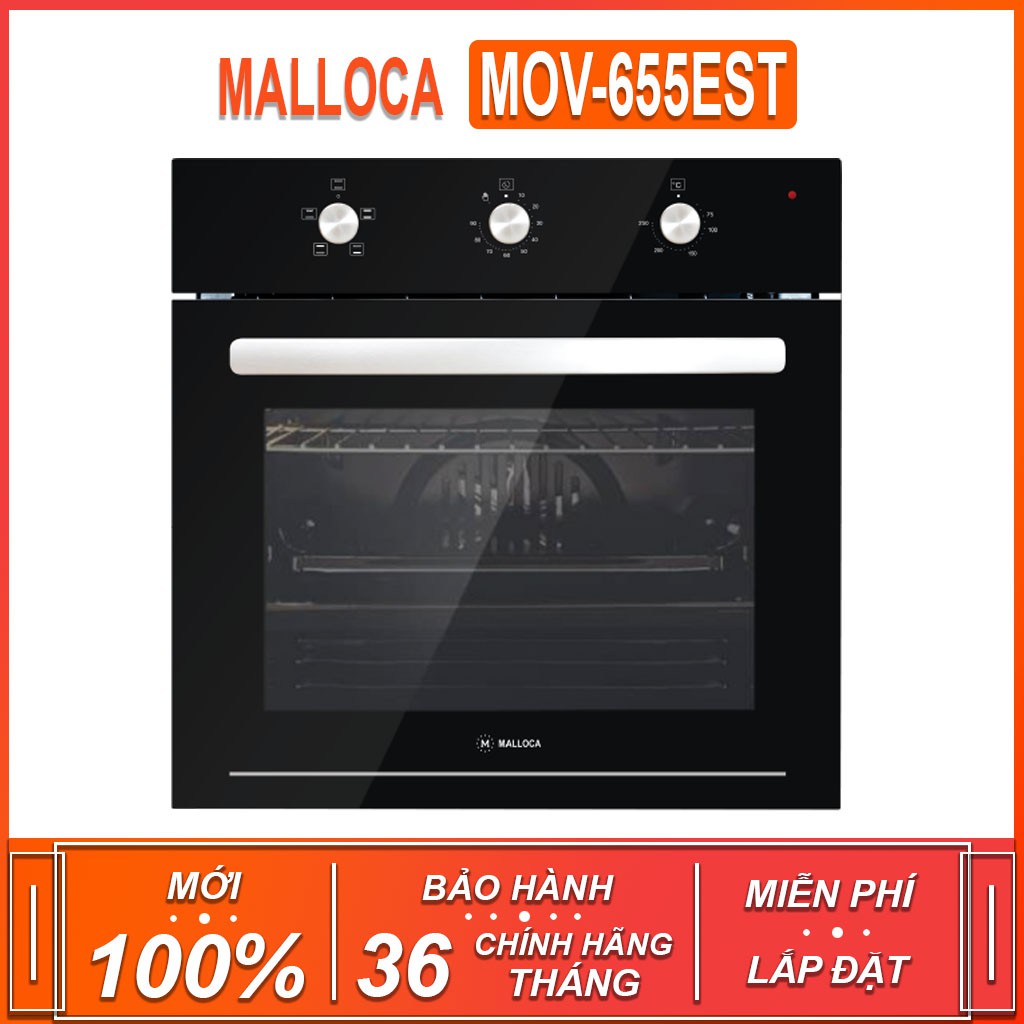 Lò nướng âm tủ Malloca  MOV-655EST , 5 chức năng nướng , dung Tích 65 Lít ( Xuất sứ Thổ Nhĩ Kỳ - Bảo hành 36 tháng )