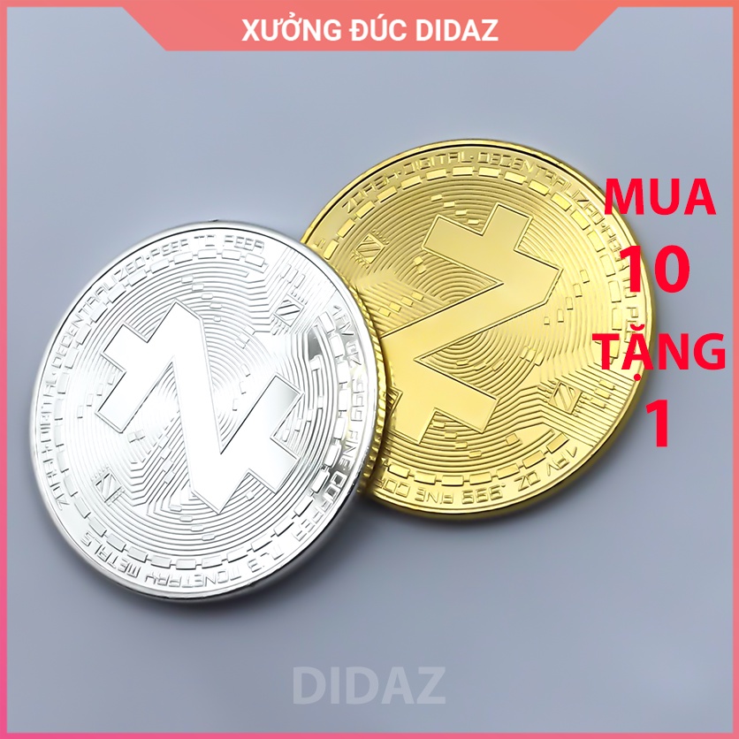 Đồng Xu Zcash ZEC, Bitcoin mạ vàng, bạc 24k đồ lưu niệm, trang trí, sưu tầm, quà tặng hội nhóm ZEC01