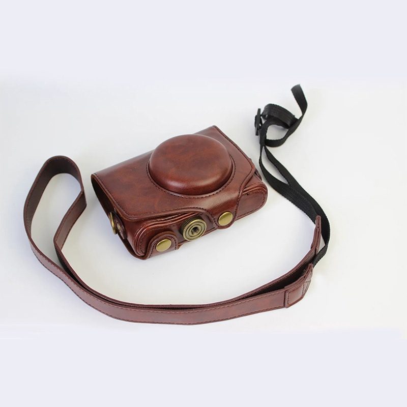 Bao Da PU Đựng Máy Ảnh Canon SX740 SX740HS SX720HS SX720 SX730HS SX730 Kèm Dây Đeo Vai