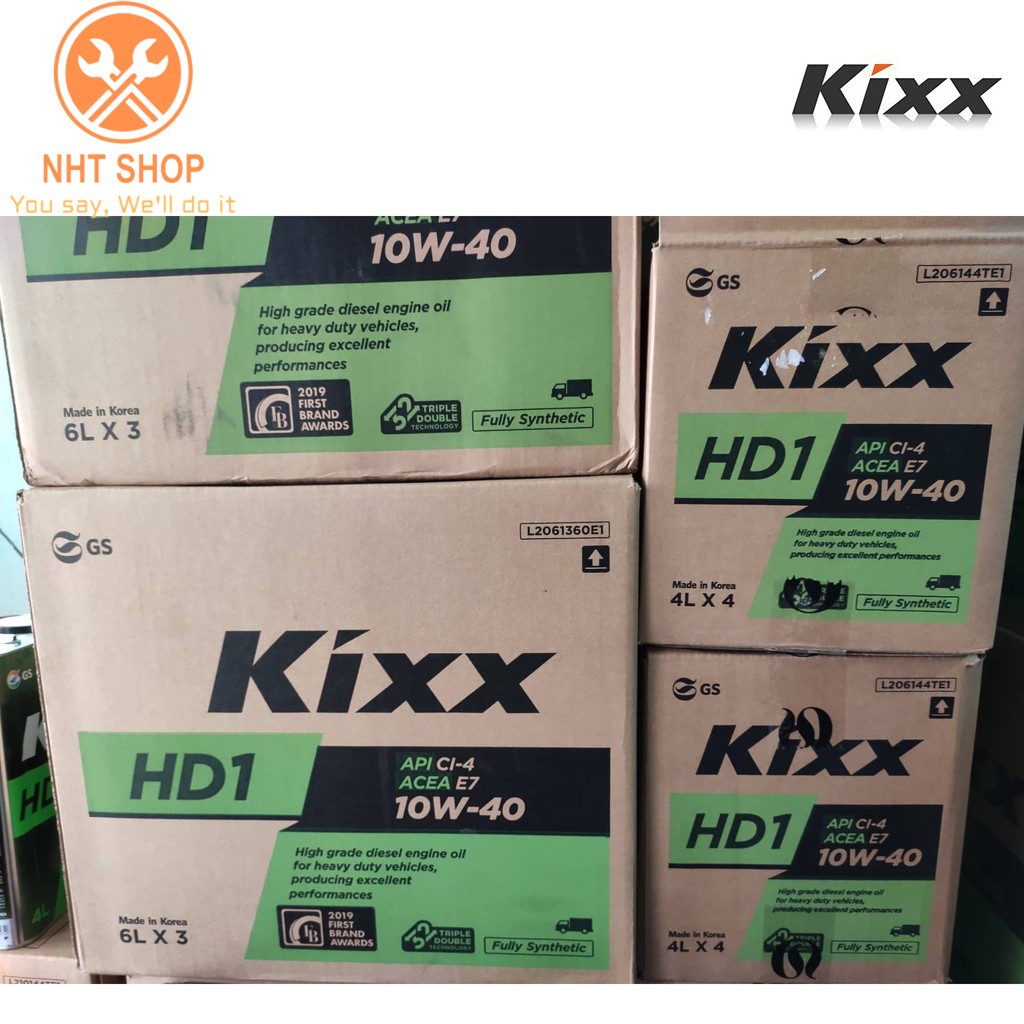 [ CAO CẤP ] Dầu động cơ Kixx HD1 CI-4 E7 10W40 6L Fully Synthetic – NHT Shop