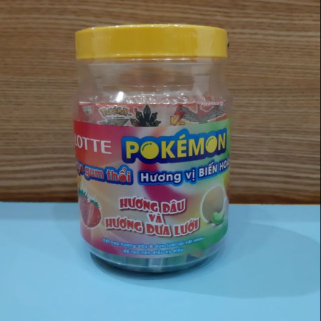 LOTTE KẸO GUM THỔI POKÉMON HƯƠNG VỊ BIẾN HÓA I HŨ 25 THANH