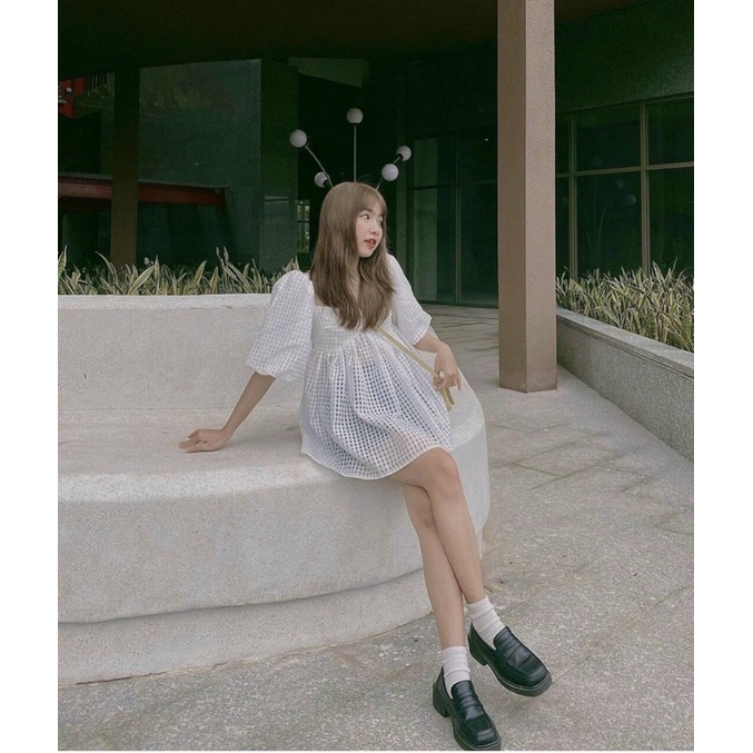 SÉT ÁO BABYDOLL LƯỚI TAY BỒNG