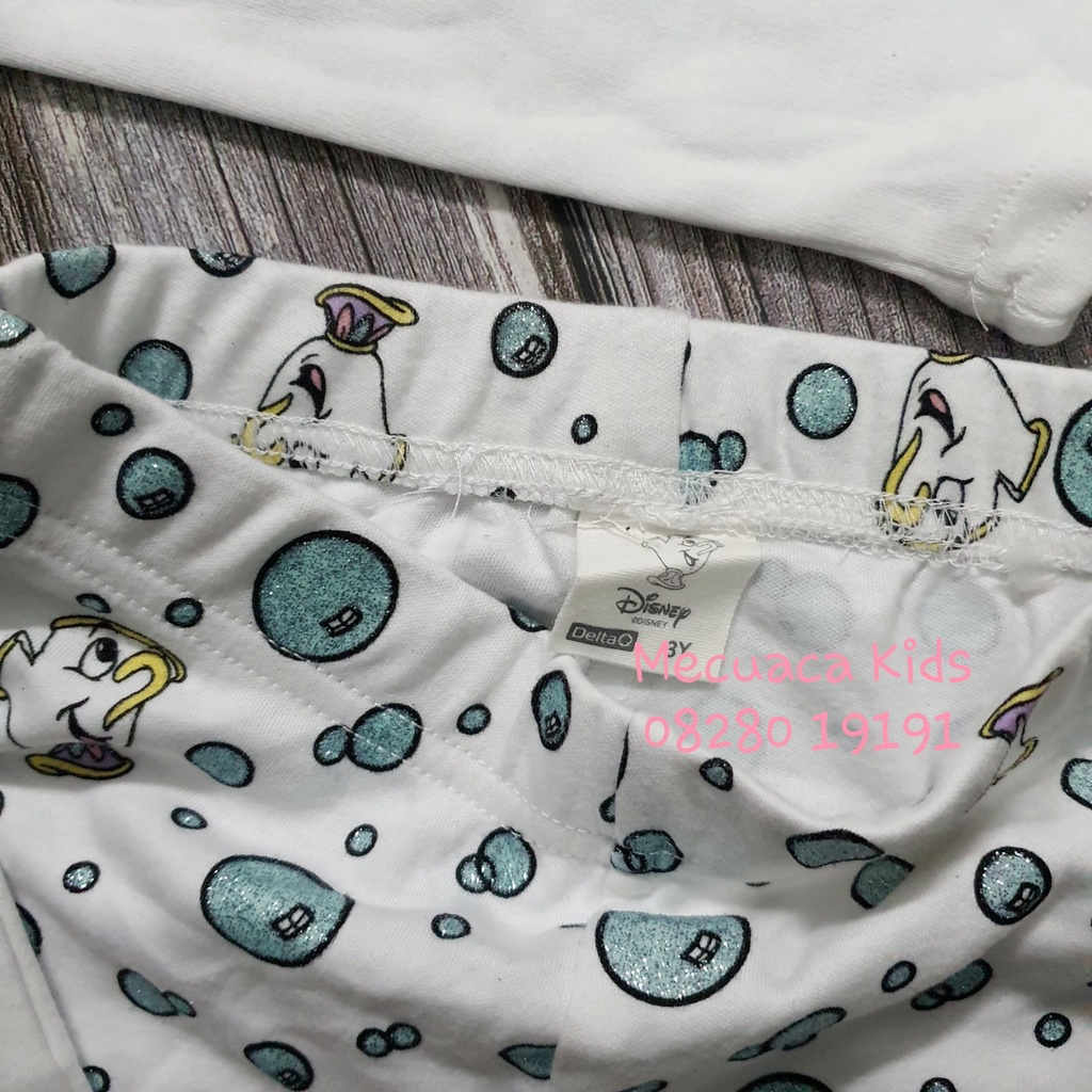 [3y,4y,7-8y] Bộ ngủ cotton mặc nhà dài tay thu đông Disney cho bé gái xuất dư