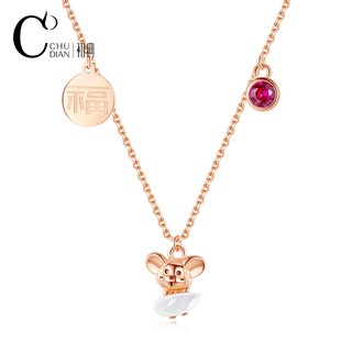 order. Vòng cổ đầy đủ Hamster Nữ Sterling Mặt dây chuyền màu đỏ  Quà tặng