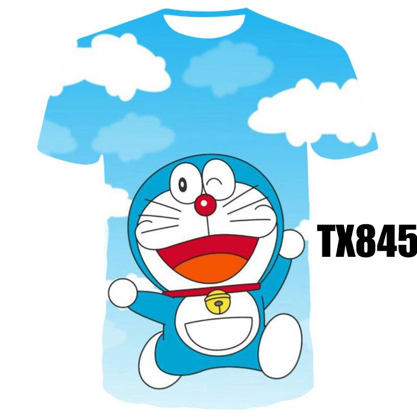 Áo Thun Tay Ngắn In Hình doraemon 3d Phong Cách Đường Phố Nhật Bản Cho Cặp Đôi