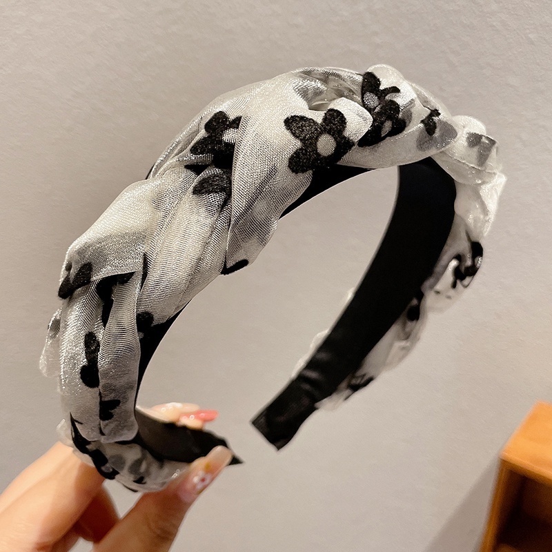 Băng Đô Cài Tóc Bản Rộng Đính Kim Sa Lấp Lánh Kiểu Hàn Quốc Cao Cấp