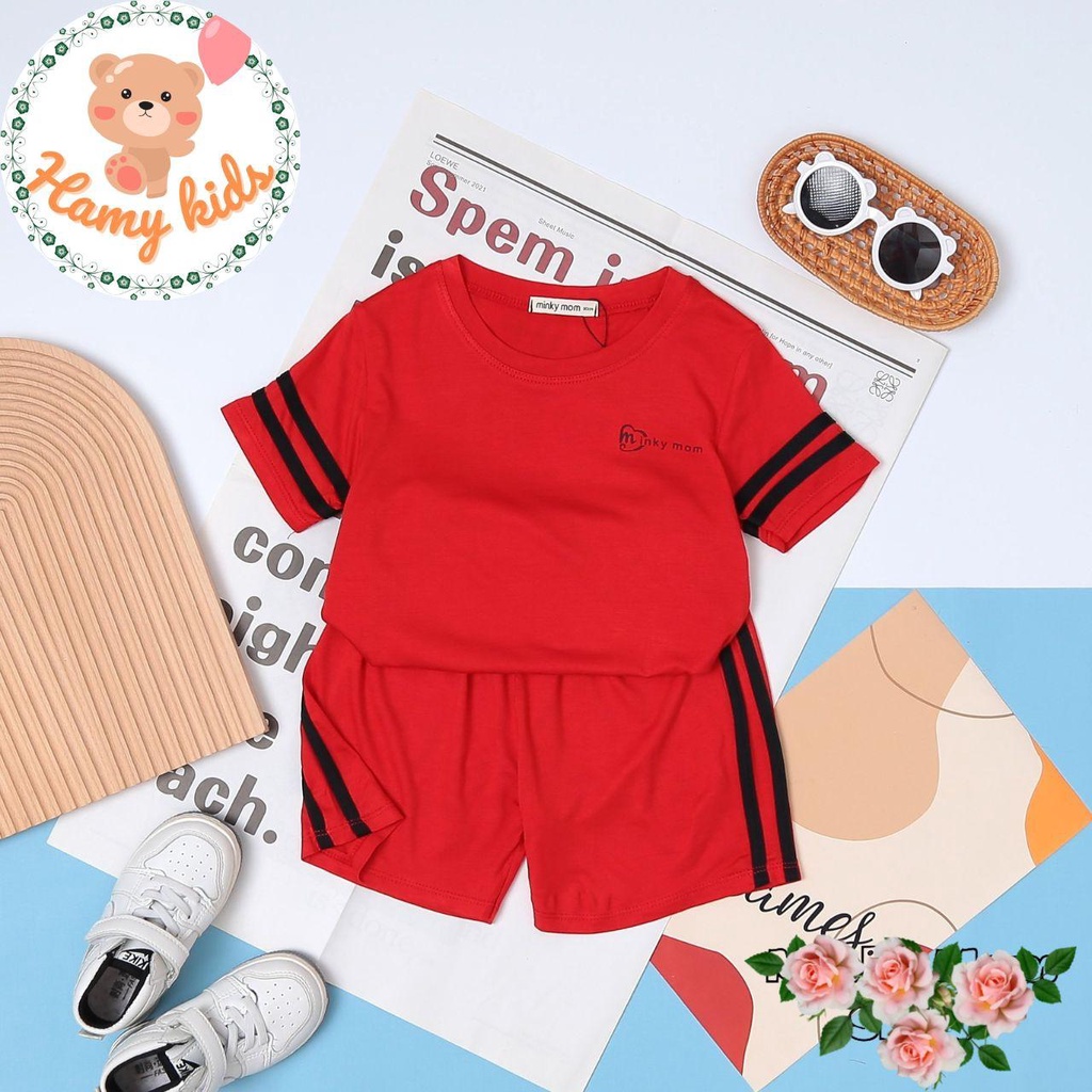 Đồ Bộ Trẻ Em Minky Mom Chính Hãng Vải Thun Lạnh Sọc Trơn Kiểu Dáng Thể Thao Cho Bé Từ 0-5 Tuổi Dưới 20kg - Hamykids
