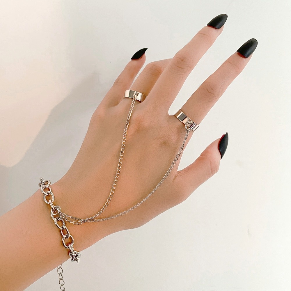 1 Vòng Tay Liền Nhẫn Phong Cách Punk Retro Thời Trang Dành Cho Nam Nữ