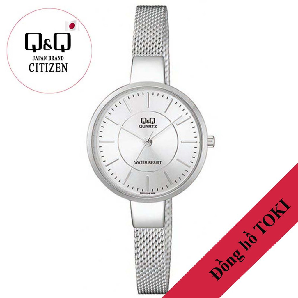 Đồng hồ nữ Q&amp;Q Citizen QA17J201Y dây sắt thương hiệu Nhật Bản