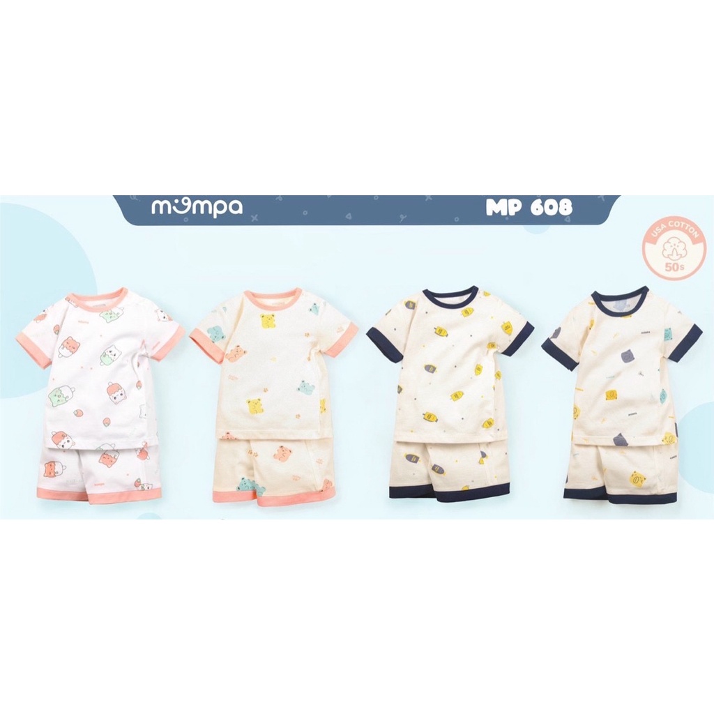 Bộ cộc tay cotton mompa 6-9m 9-12m 12-18m 18-24m 36m 48m - ảnh sản phẩm 2