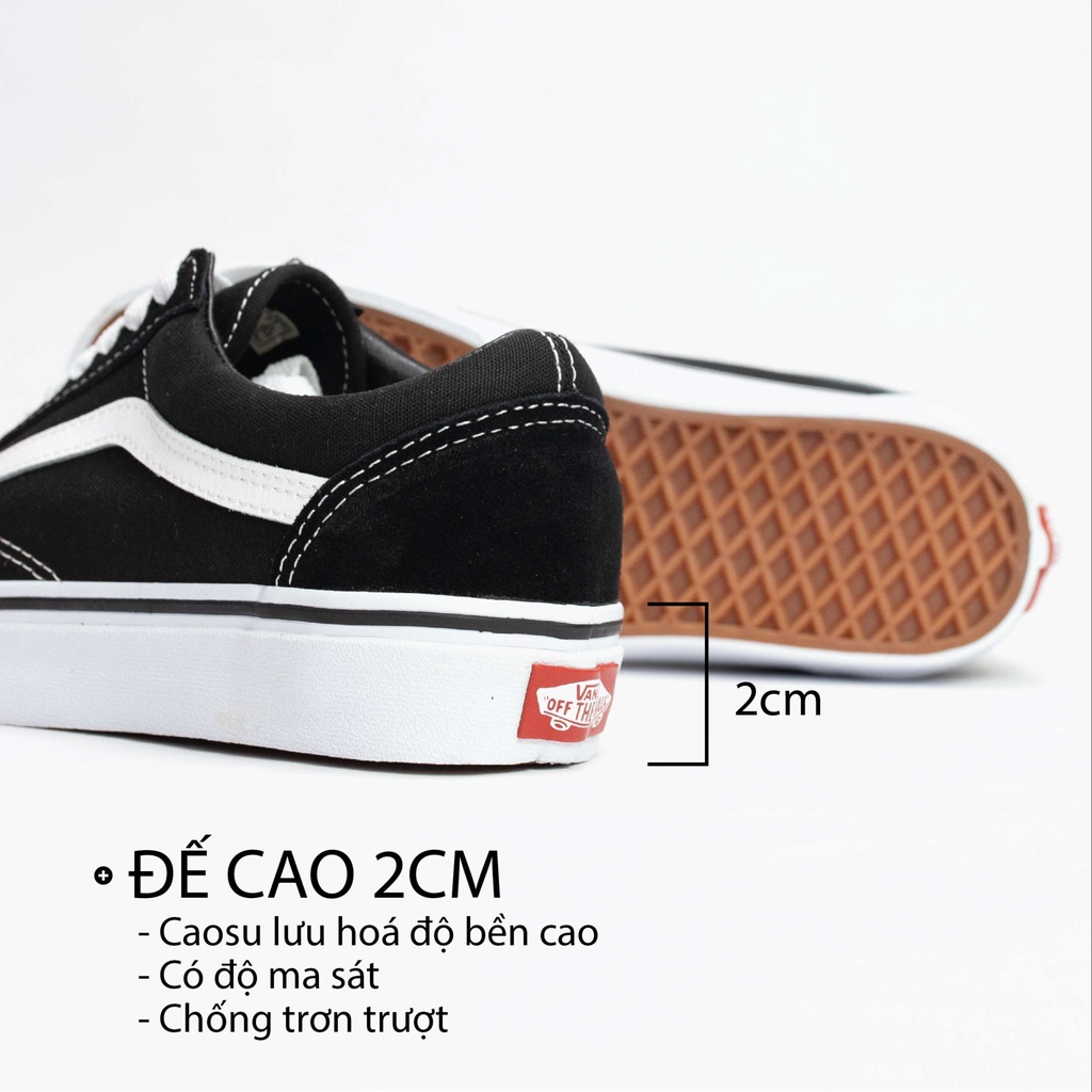 Vans old skool classic đen trắng nam nữ, giày vans classic real full box