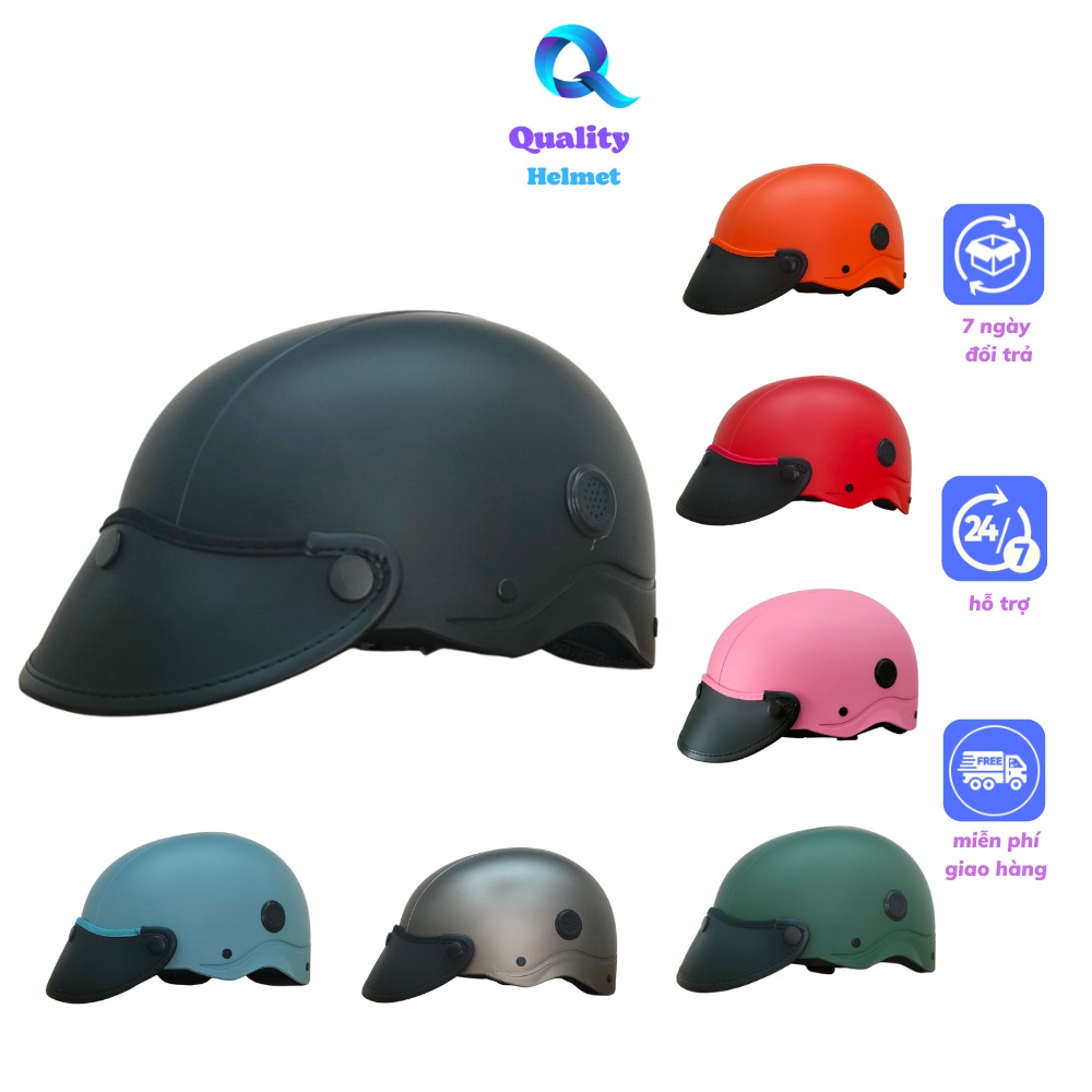 Mũ bảo hiểm nón sơn nửa đầu 1/2 HESA cao cấp có lỗ thông gió hàng chính hãng