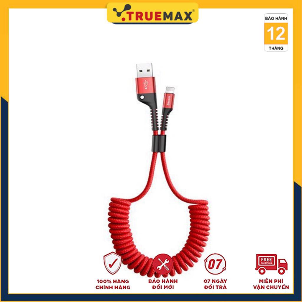 Cáp sạc dây xoắn đàn hồi Baseus Fish Eye Spring Data Lightning/TypeC