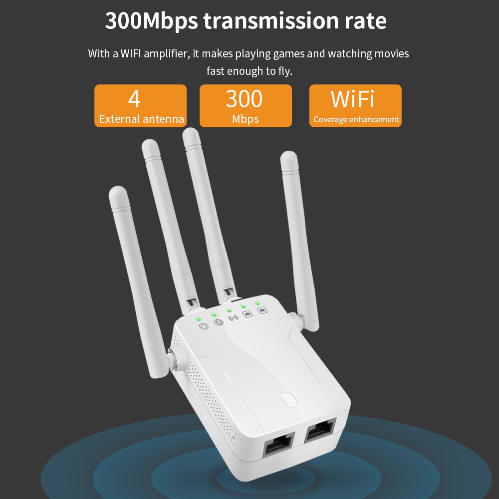 Bộ Khuếch Đại Tín Hiệu Wifi Không Dây 300m 4 Ăng Ten Phù Hợp Cho Gia Đình / Văn Phòng | BigBuy360 - bigbuy360.vn