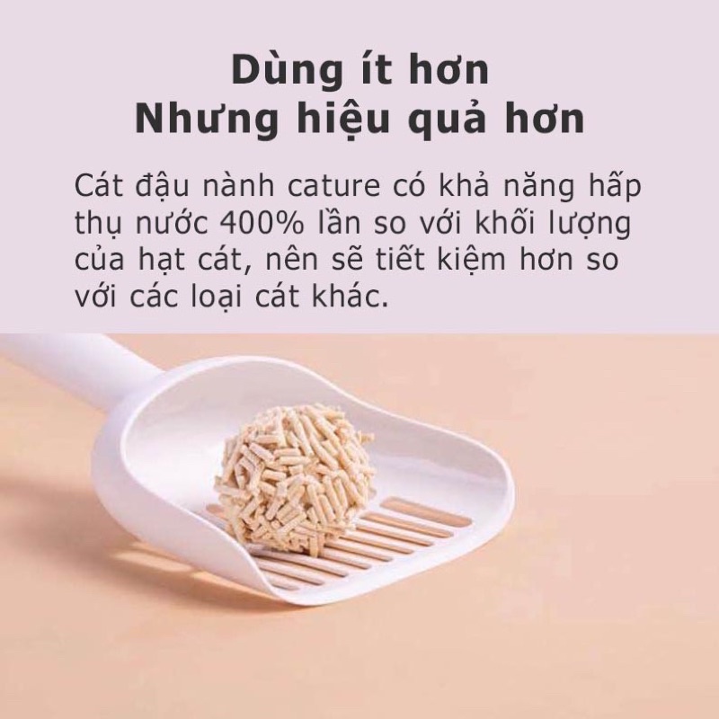 Cát đậu nành tofu CATURE hữu cơ xả đc toilet - túi 2,5kg  cát vệ sinh cho mèo