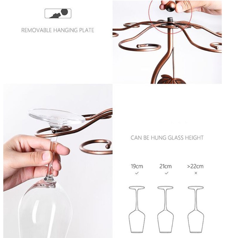 Giá Treo Ly Rượu Vang Bằng Thủy Tinh 21cm Có Thể Tháo Rời Tiện Dụng Kính