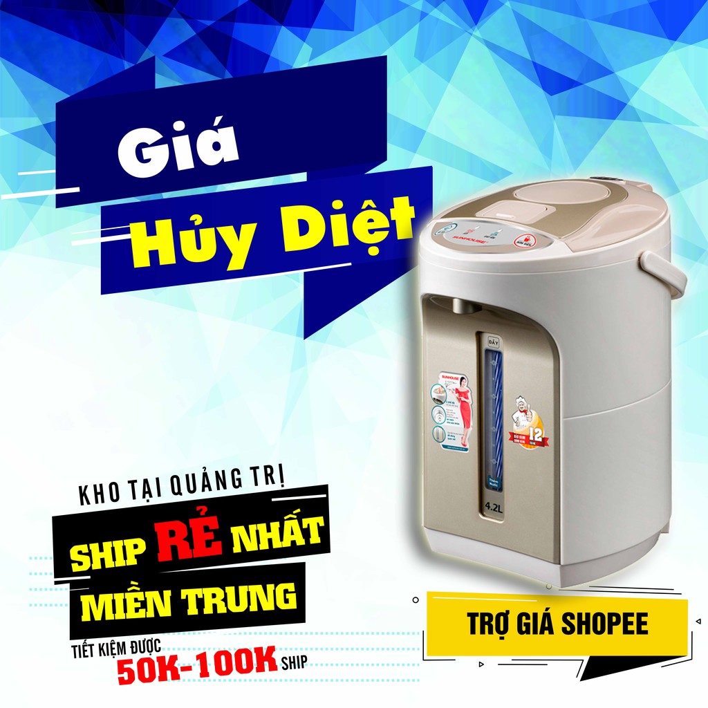 [TRỢ GIÁ SHOPEE][GIẢM THÊM 50K NHẬP MÃ TVN11542] BÌNH THỦY ĐIỆN SUNHOUSE 4.2L SHD1542