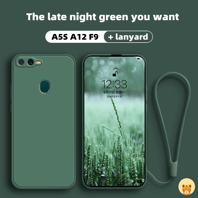Ốp Điện Thoại Silicone TPU Mềm Với Dây Đeo Thời Trang Cho Oppo A5S A12 F9 F9 Pro
