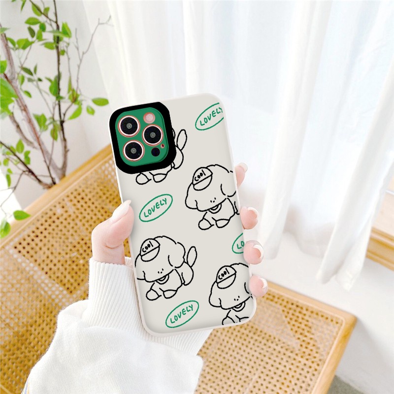 Ốp iphone - Ốp lưng iphone cạnh vuông viền camera Cún cherry dành cho ip 6 đến 14promax - ng154