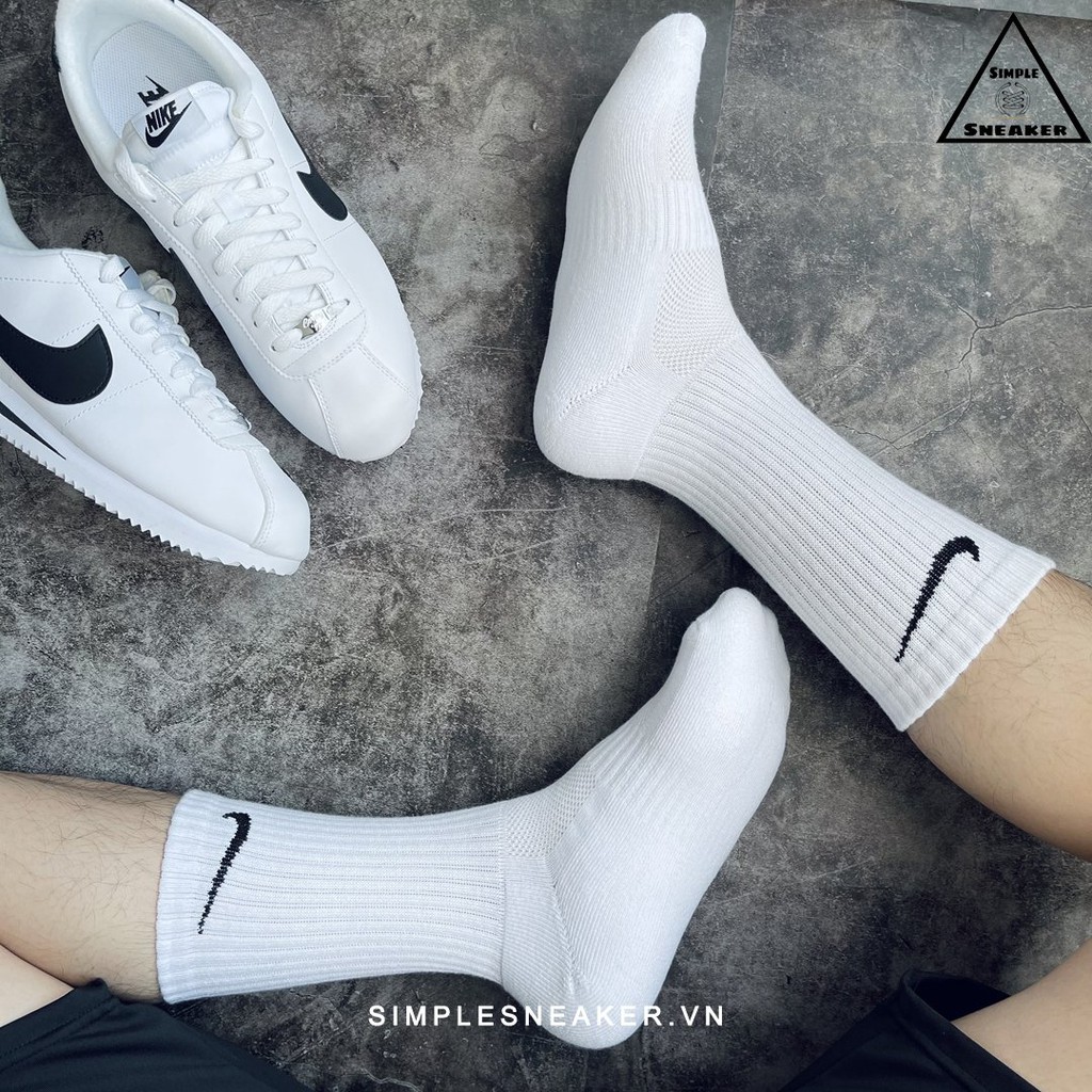 Vớ Nike Cổ Cao Dri-Fit FREESHIPTất Nike Unisex Chính Hãng - Chất Cotton Chơi Thể Thao - Chống Hôi Chân