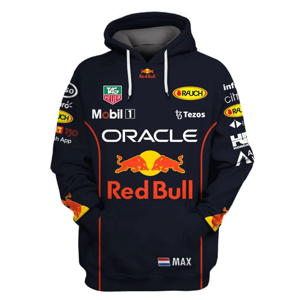 Áo Hoodie Red Bull 3D được cá nhân hóa, Đội đua Oracle F1, Đội Red Bull Max All Print 3D Áo sơ mi