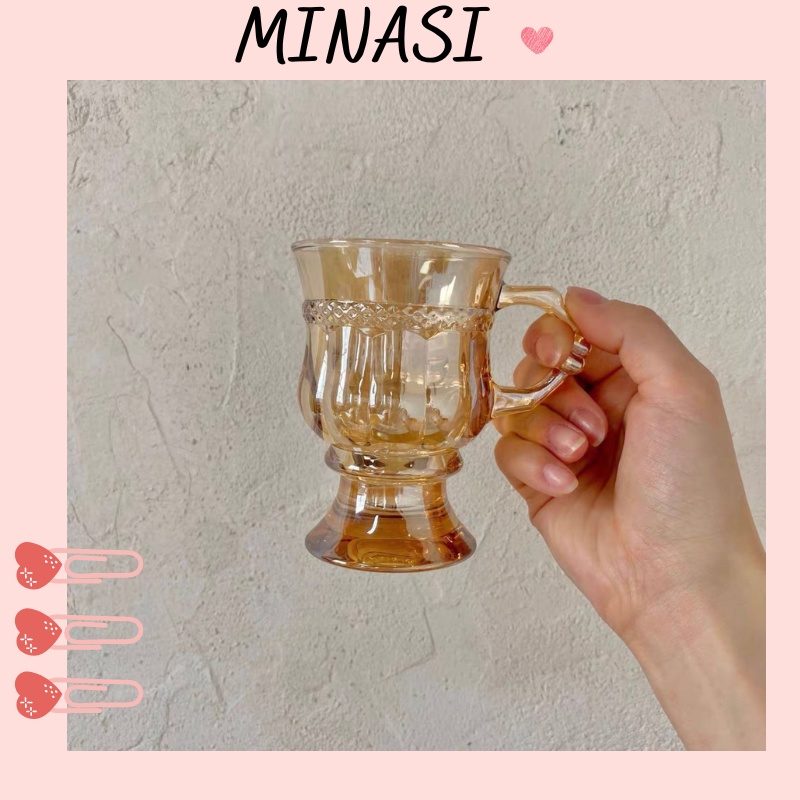 đậm chất châu Âu - Ly Thuỷ Tinh VVHISKY Đẹp Đế Cao Có Quai Cầm Minasi CTT6