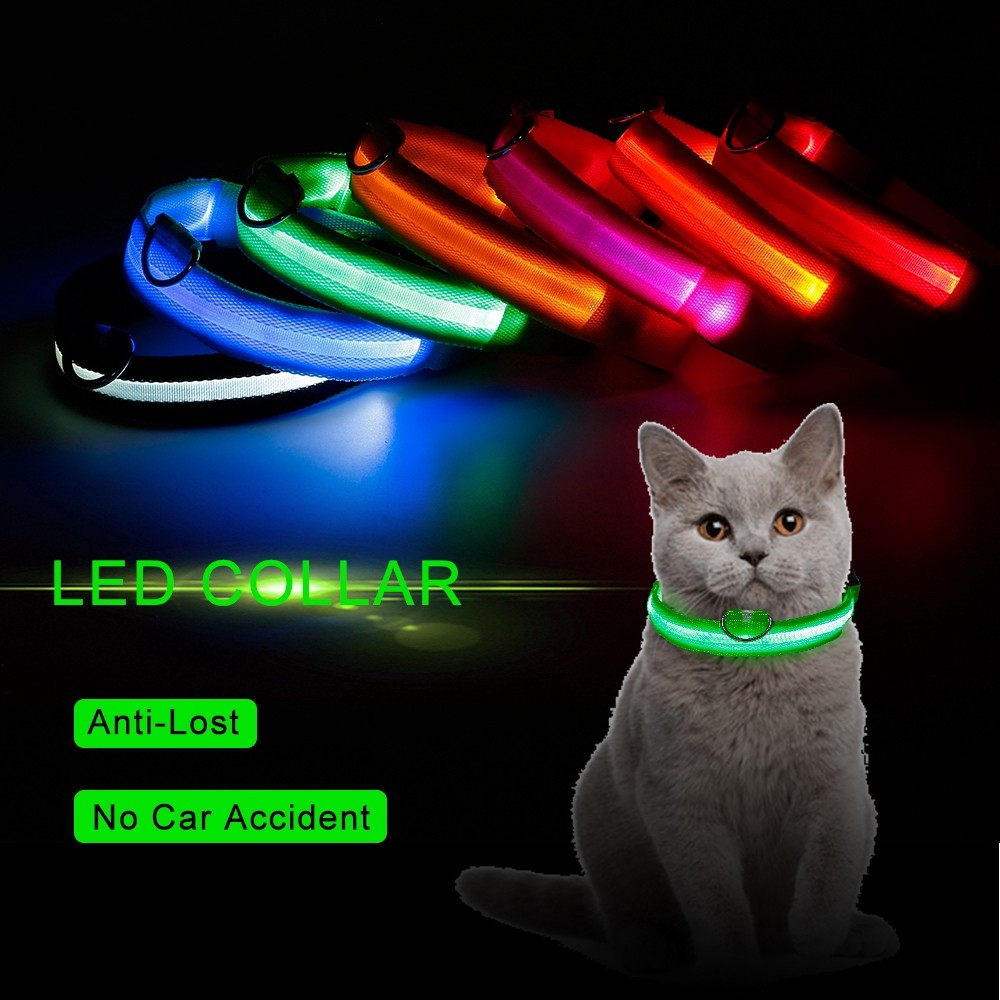 Dây đai cổ chó mèo phát quang sạc điện và dùng pin điện tử dùng pin