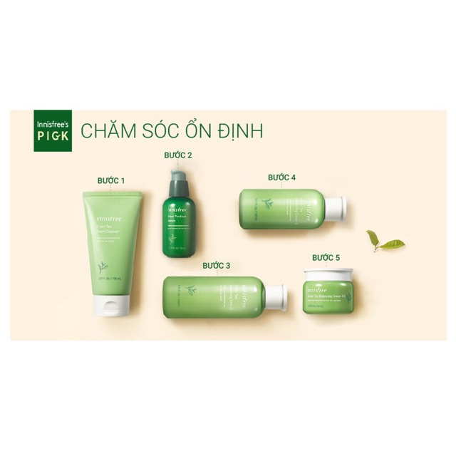 🌱🌱SỮA RỬA MẶT LÀM SẠCH INNISFREE GREEN TEA FOAM CLEANSER 80ml