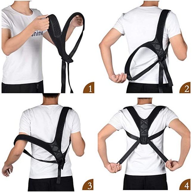 [Mã COSHOT28 hoàn 8% xu đơn 250K] Đai chống gù lưng Posture Corrector (PC) [Tặng kèm 2 tấm trợ lực]