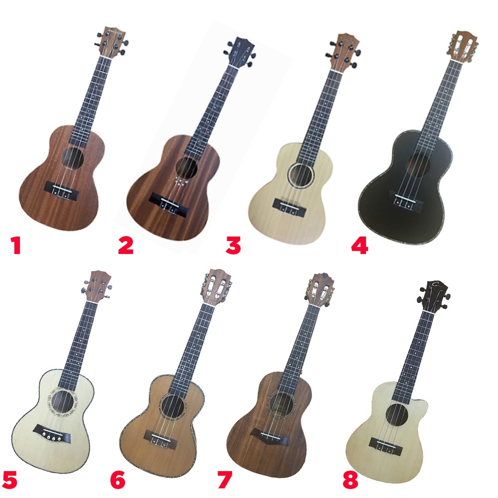 Đàn Ukulele Concert size 23 gỗ cao cấp WOIM - Mẫu trà - HÀNG CÓ SẴN