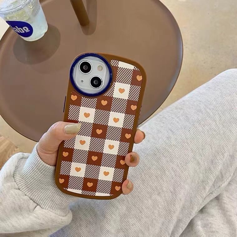 Ốp Điện Thoại Silicon In Họa Tiết Lưới Trái Tim Gza1 Cho IPhone X Xs Max Xr 7 8 Plus 12 13 11 Pro Max