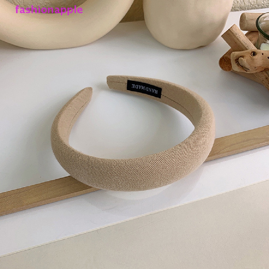 Băng Đô Vải Bản Rộng Màu Trơn Cho Nữ