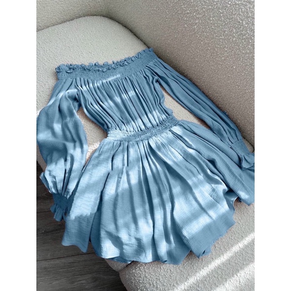 JUMSUIT TRỄ VAI BO EO