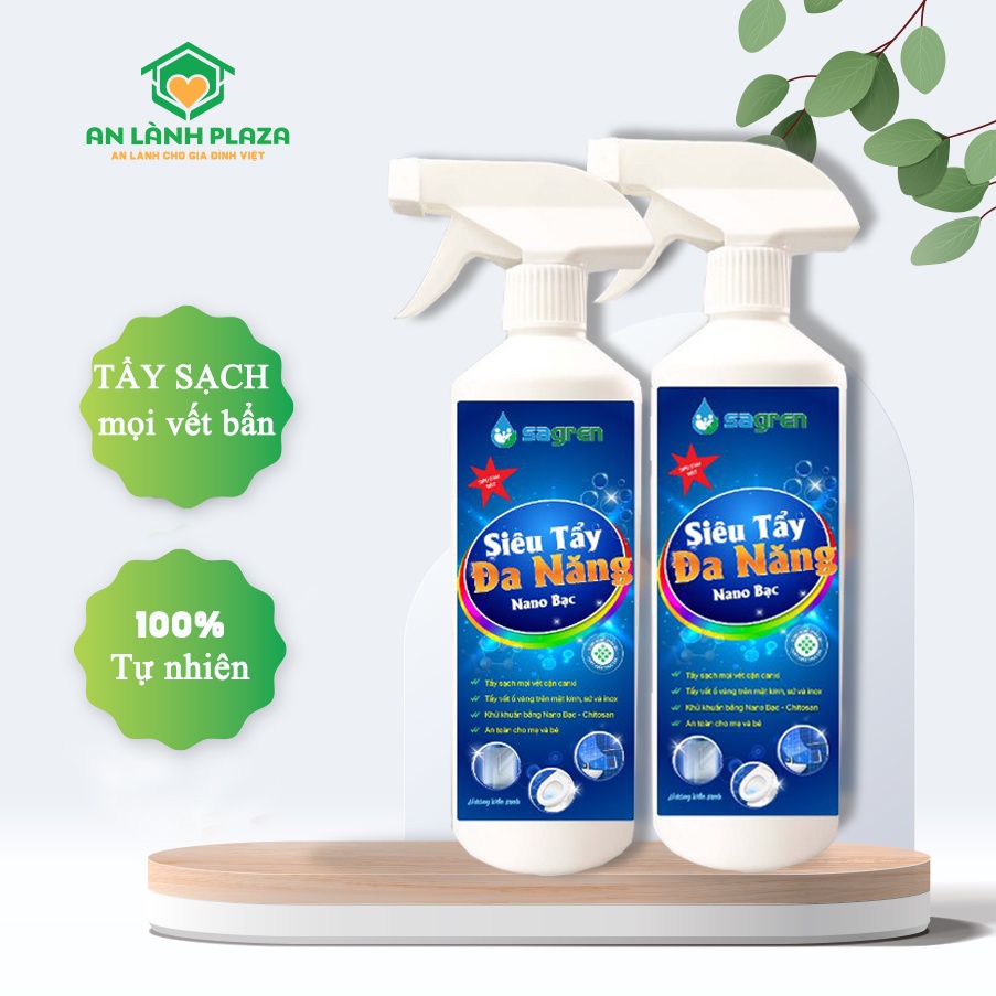 Chai xịt tẩy rửa đa năng Nano bạc 500ml đánh bay mọi vết bẩn, thành phần tự nhiên - An toàn cho Mẹ và Bé