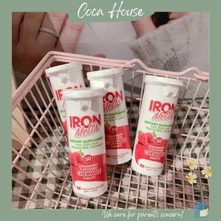 Kẹo viên ngậm bổ sung sắt, tăng máu, không táo - Iron Melts