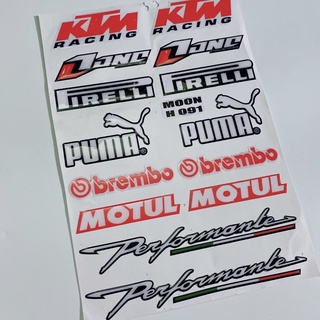 Decal tem dập nổi tổng hợp chữ KTM MOTUL PERFORMANE cao cấp dán xe máy, ô tô, mũ bảo hiểm chống thấm nước, chống bay màu