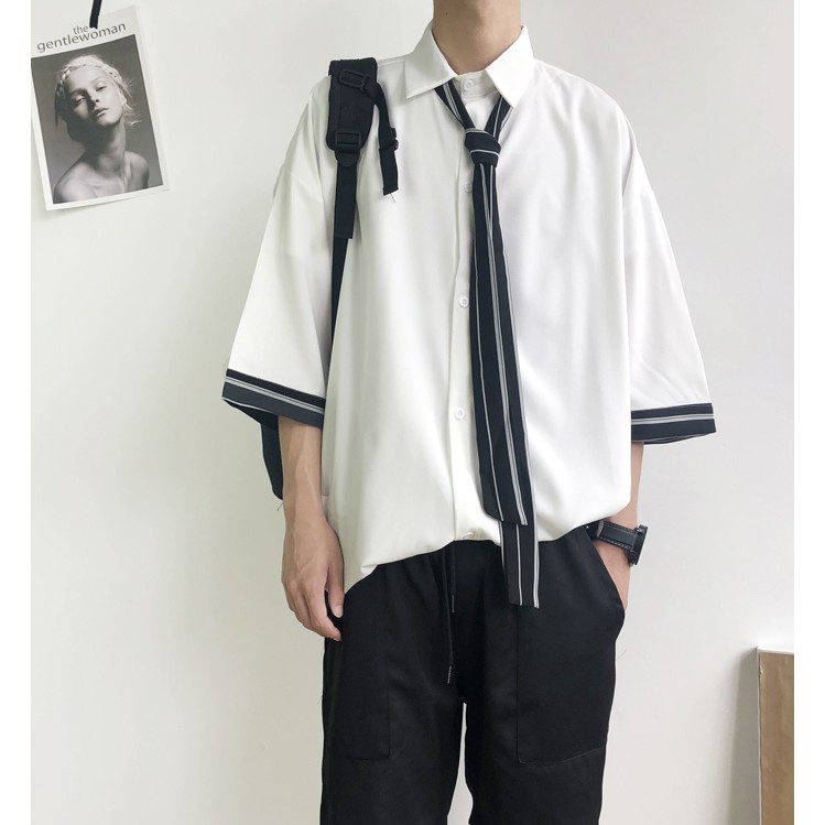 Áo Sơ Mi Nam Ngắn Tay Phối Cà Vạt Thanh Lịch Kiểu Dáng Hàn Trẻ Trung SOMI NAM 9000015CCC | BigBuy360 - bigbuy360.vn