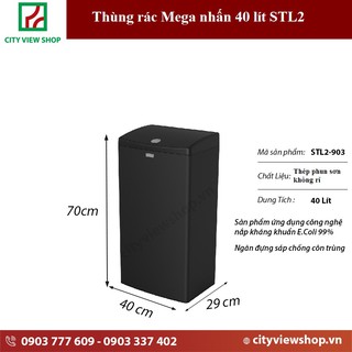 Thùng rác Fitis Mega nhấn 40 lít STL2