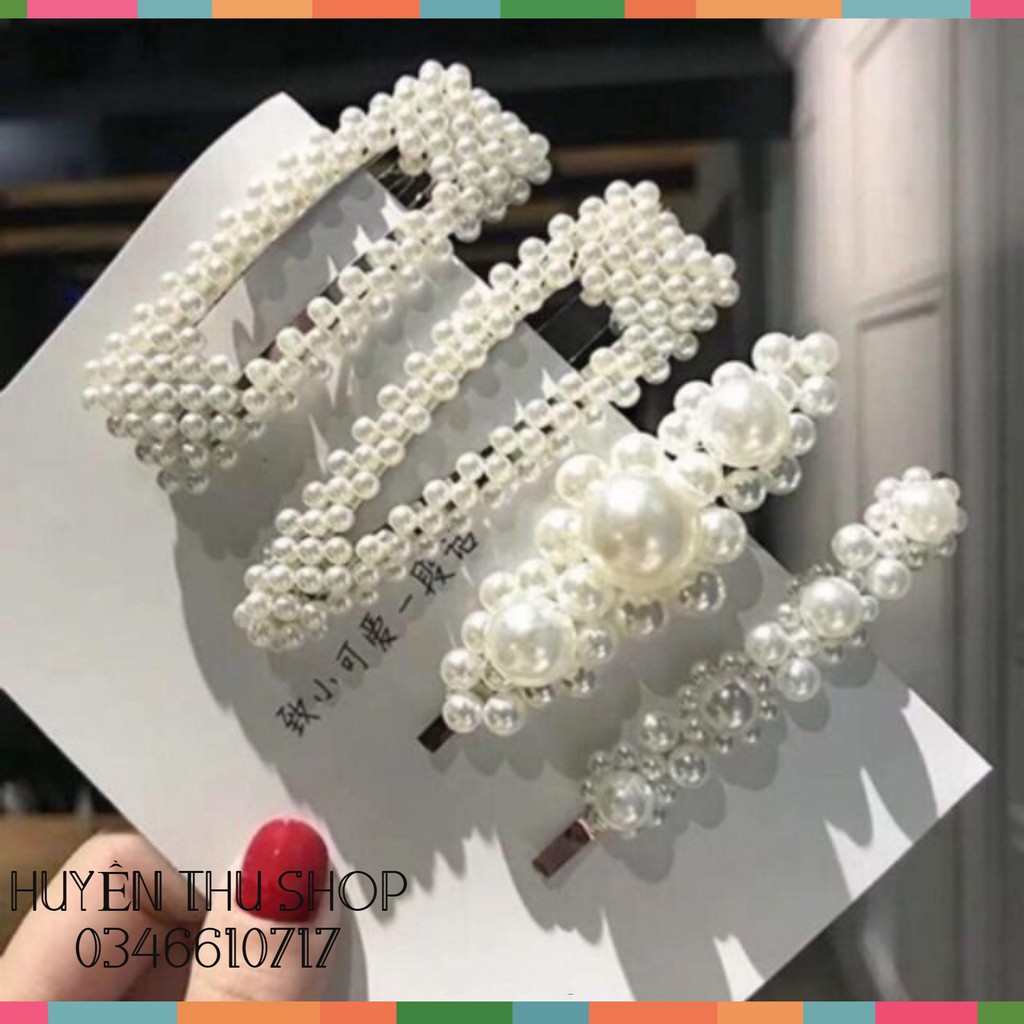 Set 4 chiếc cặp đính hạt siêu hót mẫu HQ