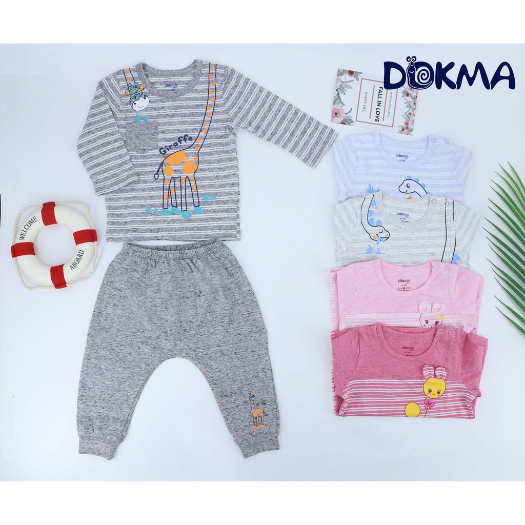 DMB206 Bộ quần áo cài vai dài tay Dokma (9-36m)