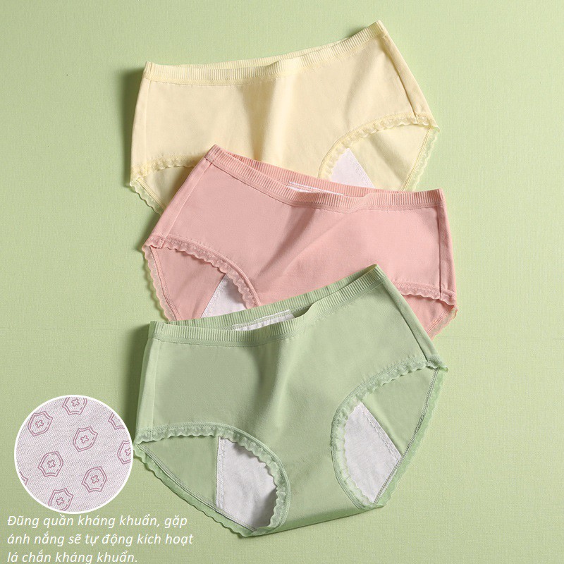 Quần Lót Chống Tràn Nguyệt San Cotton Mịn Cạp Vừa Chống Hằn Phong Cách Nhật Bản P422