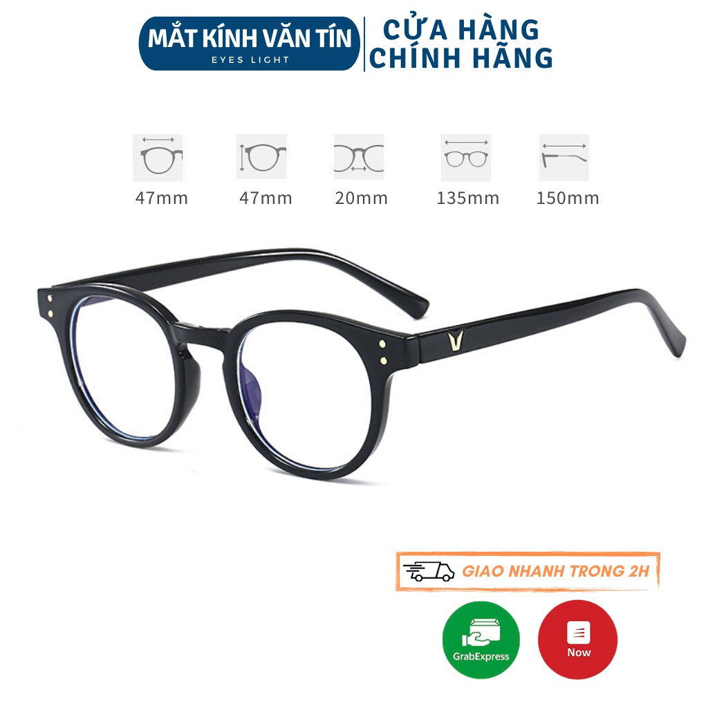 Mắt kính thời trang Eyes Light T430 gọng kính cận nam nữ mắt tròn càng nhựa chữ V 2 chấm gốc | BigBuy360 - bigbuy360.vn