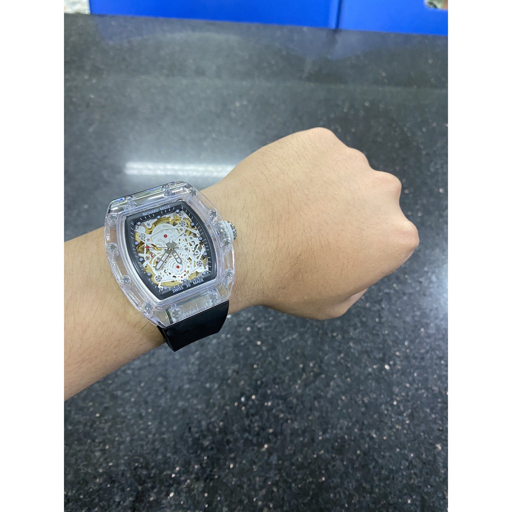 Đồng Hồ Nam RM Tourbilon Xuyên Thấu 42mm, Máy Cơ Automatic Thụy Sĩ.