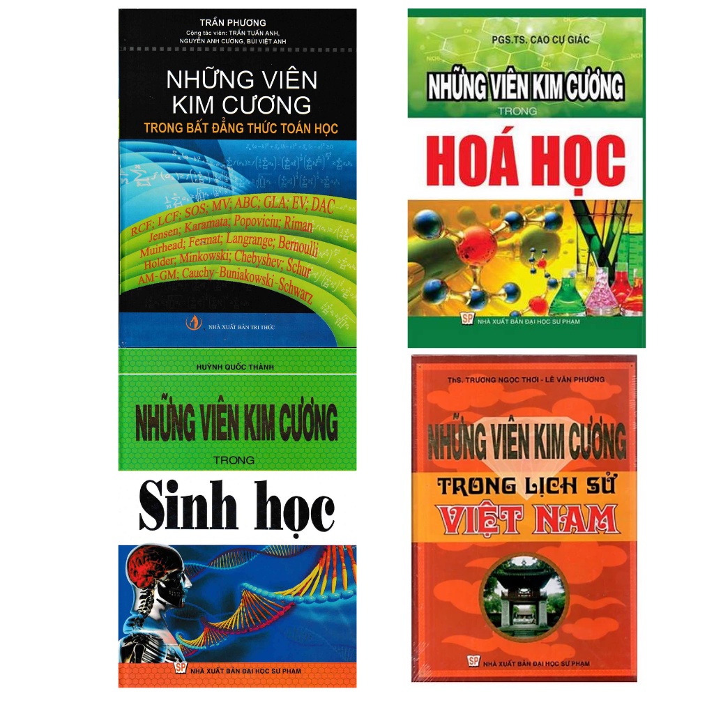 Sách - Combo Những Viên Kim Cương Trong Sinh Học + Toán Học + Hóa Học + Lịch Sử Việt Nam