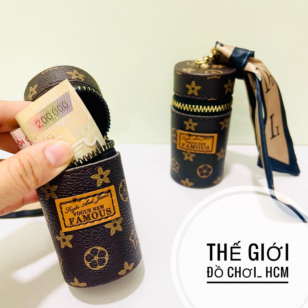 Móc khóa túi xách vải lụa cao cấp tiện dụng, kiểu dáng thời trang siêu xinh,Túi có thể đựng son, vật dụng nhỏ đi du lịch