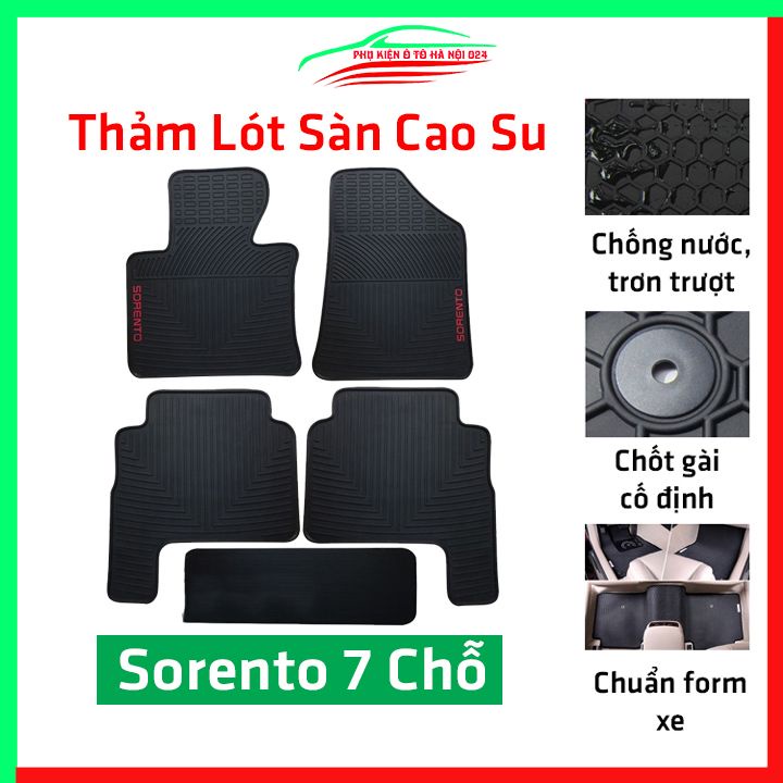 Thảm lót sàn cao su cho xe Kia Sorento 7 Chỗ 2021-2022 hàng chuẩn theo xe chịu lực tốt