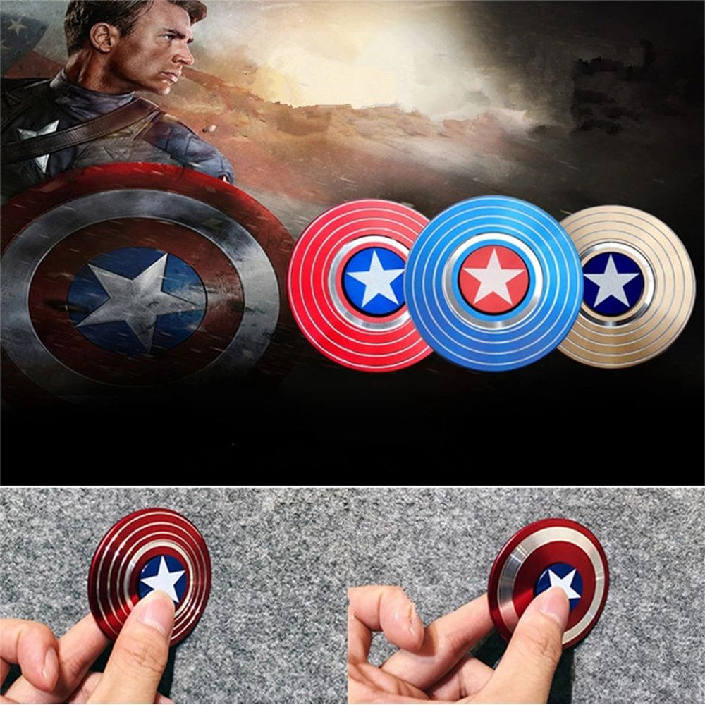 Con quay đồ chơi  cổ điển hình khiên captain america bằng kim loại giúp giảm stress (1495CQC)