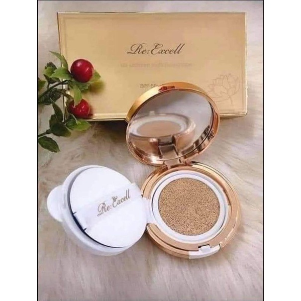 Phấn trang điểm siêu mịn,  lì Re:Excell UV Cushion Multi Foundation giúp mờ mụn nám tàn nhang giúp da căng mướt mịn màng